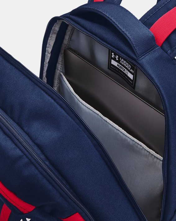 UA Hustle 5.0 Backpack, Navy, pdpMainDesktop image number 3